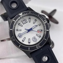Механические часы Мужские часы 46 мм, большой белый циферблат, резиновый ремешок, вращающийся безель, модные наручные часы261C218I