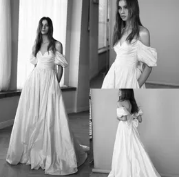 2021 Lihi Hod Wedding Dresses Vintage Satin Off The Shoulder Bridal Gowns Wedding Dress Custom Made vestidos de novia4199064