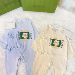 Baby clothes newborn jumpsuits classic print cotton boys girls romper designer 12 styles new born baby bodysuit Long sleeved CSD2403204-8