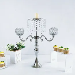 Ljushållare H55cm/90 cm akrylkristall bröllopsväg blybord blommor stativ ljusstak centrum dekoration leveranser