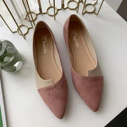 Women Shoes Fashion Splice Color Mule Flats Pointed Toe Ballerina Ballet Flat Slip On Shoe Zapatos Mujer Loafers Storlek 3541 240318