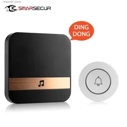 Doorbells SMARSECUR New Home Welcome Door Bell Intelligent Wireless Door Bell Waterproof Remote Control EU AU UK Plug Intelligent Door Bell RingingY240320