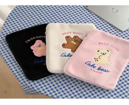 Milkjoy urso dos desenhos animados bolsa 105 11 polegada mac ipad caso titular bonito coreia moda escola organizador sacos de arquivo presente studnet y08171725849