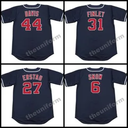 Mäns 1995-1996: s Chili Davis Chuck Finley Darin Erstad J.T. Snow Jim Abbott Jim Edmonds Mark Langston Troy Percival California Throwback Baseball Jersey S-5XL