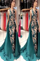 Desginer Jewel Neckline Mermaid with Oveskirts Prom Dresses Highty Quygle Party Party Frick في S1227507