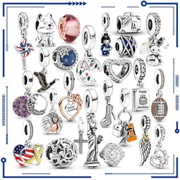 925 Gümüş Charm 2024 Tüy Sonbahar Uçurtma Kolye Cazibesi Boncuklar Orijinal Bilezikler İçin Uygun DIY Kadın Mücevher Hediyeleri Ücretsiz Nakliye
