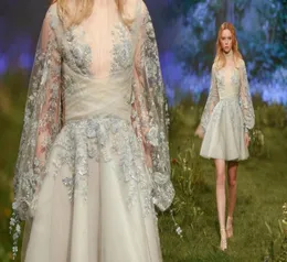 Paolo Sebastian 2020 Yeni Gece Elbise Boncuk APPLIE PARTİ KAPSAMLARI Juliet Uzun Kollu Plus Boyut Bir Çizgi Prom Dress7451593