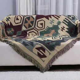 Mattor retro geometrisk stickad soffa handdukfilt täcker vardagsrum sovrum matta mjuka mattor sängfläck
