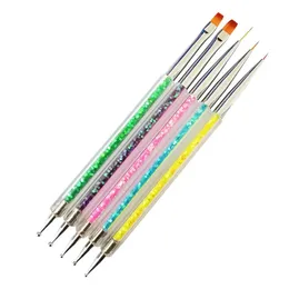 5Pc Nails Art Dotting Pen Acrylic Drawing Liner Supplies Brush Rhinestone Gems Picker UV Gel Painting Manicure Accessoires Tools