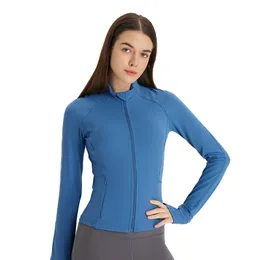 LL Women's Yoga Jacket تعريف تمرين رياضة معطف اللياقة البدنية السترات للملابس ملابس نشطة تشغيل الرياضة أعلى zip up