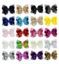 20 pzlotto 43 pollici scala lucida ricamato paillettes bowknot per bambini principessa fatti a mano colorati fiocchi per capelli accessori per capelli 9128850457