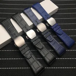 أعلى جودة 28 مم من الجلد الأصلي الأسود الزرقاء الزرقاء سوار استبدال حزام السيليكون مناسبة لتناسب Franck Muller Strap274U
