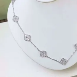 Colar de trevo com 10 motivos, colares de diamantes, designer de joias de luxo para mulheres, concha banhada a ouro 18k, colar de trevo de quatro folhas, joias da moda, natal, paty