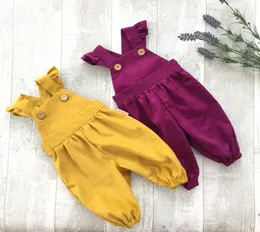 Kinderkleidung Mädchen Jungen Solider Strampler für Neugeborene mit fliegenden Ärmeln Overalls Sommer Baby Kletterkleidung C11878188667