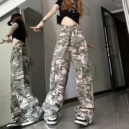 Pantaloni da donna WCFCX STUDIO Camouflage Gamba larga Cargo Autunno Baggy Paracadute Fashion Party Comodo Streetwear Pantaloni casual