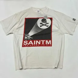 Мужские футболки высшего качества SAINT HOOD COLLAB 23SS ETERNAL TEE WHITE NBHD винтажная футболка оверсайз мужская и женская хлопковая футболка J240319