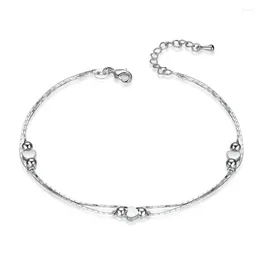 Anklets Elegant 925 Sterling Sier Jewelry Love Heart Box Chain Fashion for Women Engagement Finger Party Gifts Drop Delivery OT7WO