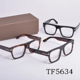 Sunglasses Frames TF Retro Large Eyeglasses Optical Glasses Fashion Square Acetate Women Men Reading Myopia Prescription TF5634