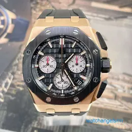 Berühmte AP-Armbanduhr Royal Oak Offshore-Serie 26420RO, neuer Roségold-Keramikring-Chronograph, Herrenmode, Freizeit, Business, Sportmaschinenuhr