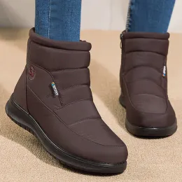 Сапоги Women Boots 2022 Новые зимние туфли для женщин снежные ботинки с низким каблуком Botas Mujer сохранить теплые водонепроницаемые ботинки на щиколотке