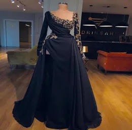 本物のサンプルエレガントな夜のフォーマルドレス2018 Zuhair Murad Muslim Dress Abaya Long Dubai Kaftan Prom Dresses Side Cuts9235274