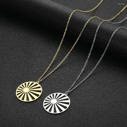 Pendant Necklaces Cxwind Stainless Steel Round Sun Laser Cut Necklace Charm Jewelry Wholesale