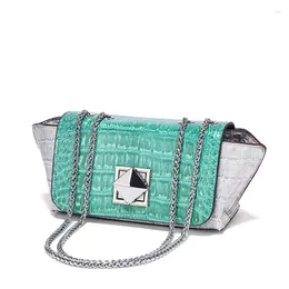 Evening Bags PU Crocodile Pattern Women's Handbags Y2k Elegant Trendy Shoulder Fashion Chic Chain Underarm Luxury Design Bag