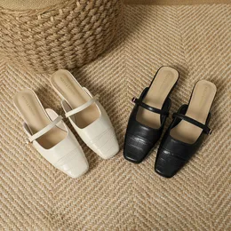 Mingman Kadın Ayakkabıları Sandalet 2833-2 Tek Ayakkabılar, Toe Yaz aylarında kadınlar için sarılmış yarım terlik, harici aşınma için bir ayak, sandalet, muller ayakkabılar