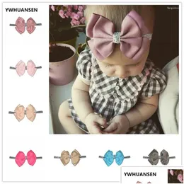 Haarschmuck Ywhuansen 30 Farben Baby Schleife Blumen Stirnband Silber Band Band Handgemacht DIY für Kinder Geborene Drop Lieferung Kinder Matern Otbxz