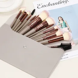 Neues 15-teiliges Sanduhr-Make-up-Pinsel-Set. Weiches Woll-Nylon-Grundierungsrouge, Lidschatten, Lidfalte, Concealer, Eyeliner, Auftragen, Make-up-Werkzeug mit dunkelbronzefarbenem Metallgriff