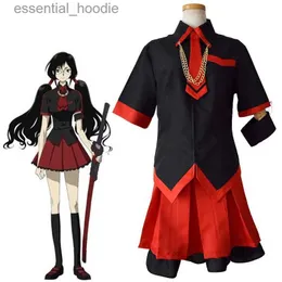 Cosplay Anime Costumes Blood-C Kisaragi Saya Girl Costume Uniform Rollspel med långt hår Anpassad Halloween för Womenc24321