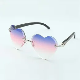 high-quality new heart shaped cutting lens sunglasses 8300687 natural black buffalo horn legs size 58-18-140 mm