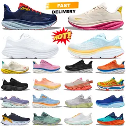 2024 Erkekler İçin Yeni Ürün Koşu Ayakkabıları Kadın Tasarımcı Spor Ayakkabıları Clifton 9 Bondi 8 Üçlü Black Beyaz Yaz Şarkısı Kıyı Gökyüzü Erkekleri Kadın Açık Hava Spor Eğitmenleri