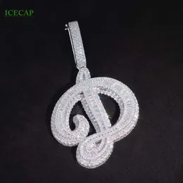 Nya design Fashion Jewelry Iced Out Pendant 925 Sterling Silver VVS Baguette Moissanites Hiphop Men 3D Initial D Letter Pendant