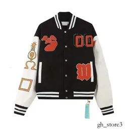 OFF WITHE GIACCA VARSITYS Top Off Designer Jacket Off White Giacca 2024 Giacche da uomo MENS Designer Offend di Varbaseer Varsity Vintage Off White Thirt 78