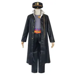 Cosplay Anime Costumes Jojos Fantasy Adventure Rollspel kan gå Kujo Jotaros Costume Stardust Crusader Black Cloak Man och kvinnlig roll-spelningC24321