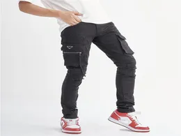 الجينز الجينز الممزق أكياس مصممة المزيد من الأزياء وزرة Dungarees Jean S Cargo Pants Office Disual Slim Stretch Protection Breaters 5795008