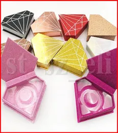 Shimmer Diamond Box 3D Mink Kirpikler Kutu Yanlış Kirpik Kılıf Mink Kirpik Paketi Kirpik Kutuları Hediyeler Ambalaj Kutusu Magnetic Case2493607