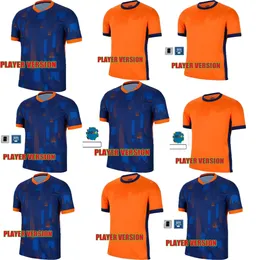 Memphis 24/25 Nederländerna Player Version European Cup Holland Club Soccer Jersey Jong Virgil Dumfries Bergvijn Shirt Klaassen Blind de Ligt Men Kit Football Shirt