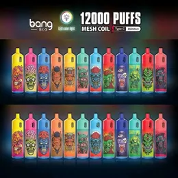 Puff 12000 Bang 12k Puffs Do jednorazowe wyposażone papierosy Vape Pod 650MAH Bateria 23 ml przedpełniona wkład vs Puff 12000 9000 9k 12k 7000 6000 King 15000 Bang Box 12000 Vapes