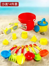 Giochi con la sabbia Divertimento in acqua Set di macchinine da spiaggia per bambini Set da spiaggia per bambini scavare la sabbia giocare con gli strumenti per scavare la sabbia pala e secchio clessidra piscina di sabbia 240321