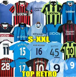 Toure Yaya Balotelli 레트로 축구 유니폼 11 12 City Classic Final 2011 2012 Man Kun Aguero Dickov Tevez Haaland Goater 98 99 01 빈티지 풋볼 셔츠 Kompany 88 89 TTT