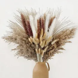 Decorative Flowers 100 Pcs Pampas Grass For Boho Home Room Decor Dried Western Modern Bedroom Table Bathroom Wedding Baby Shower