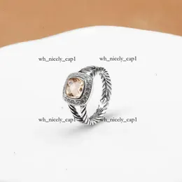 أزياء Dy Men Ring David Yurma Rings for Woman Designer Jewelry Silver Vintage x على شكل خواتم داي فاخرة مجوهر