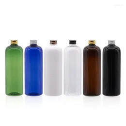 Depolama Şişeleri 15pcs 500ml Boş Plastik Kozmetik Konteyner Alüminyum Vidalı Kapak Şampuanı Yıkama Paketi Sıvı Sabun Losyon Şişesi