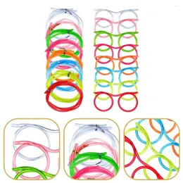 Coppe usa e getta cannucce di occhiali flessibili per occhiali da novità occhiali divertenti per feste 24pcs divertimento in loop bere per bambini tubo di compleanno per bambini