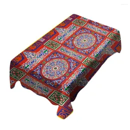 Toalha de mesa tradicional egípcia Ramadan colorido vermelho impresso toalha de mesa retangular