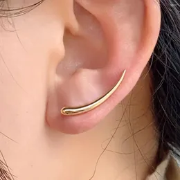 Saplama küpeler uzun kepçe kulak kanca klipsleri için kadın ay kavisli metal tırmanma manşet delme moda mücevher hediyeler