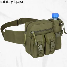 가방 OULYLAN 전술 물병 가방 야외 군사 다기능 작은 허리 가방 스포츠 사냥 등반 캠핑 벨트 백