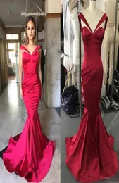 Michael Costello Red Evening Dresses Off Shoulder Sweetheart Pleats Mermaid Long Prom Party Dresses Formal Dress8564913